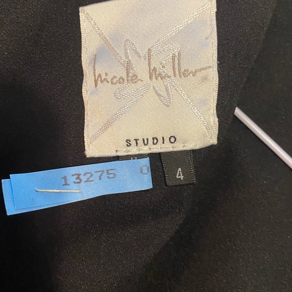 Nicole Miller Ruched Silk Black Dress - Picture 9 of 13